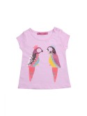 Light pink blouse with parrots NDZ8099 - Online store - Boutique